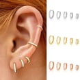 thumbnail image 3 of AEXTO Small Sterling Silver Post Hoop Earrings Set for Women Lightweight Tiny Huggie Hoops Silver Plated Mini Cartilage Earrings Pack Hypoallergenic Ear Piercing Christmas Gifts, 3 of 23