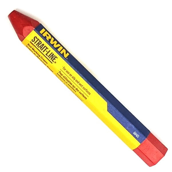 Case of 24 - Strait-Line Red Marking Crayon - (66401) Works on Oily and Wet Surfaces
