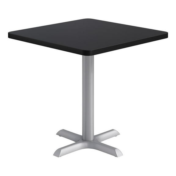 KFI Studios 30in Square Dining Table - 29in H - Black Top - Silver Base