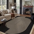 thumbnail image 3 of BERTHMEER 8'x10' Large Easy Jute Area Rugs for Living Room, Washable Outdoor Patio Rugs Indoor Outdoor Carpet for Farmhouse Neutral Geometric Non Slip Black Rugs for Bedroom Dining Room, 3 of 8