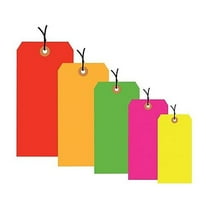 Box Partners Shipping Tags Pre-Strung 13 Pt. 3 1/4" x 1 5/8" Fluorescent Red 1000/Case G12022C