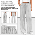 thumbnail image 6 of NICELF Womens Wide Leg Sweatpants | High Waisted Baggy Sweatpants for Woman | Comfy Cotton Blend Joggers with Pockets and Drawstring, Light Gray, 6 of 9
