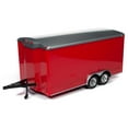 thumbnail image 2 of Autoworld AMM1218 Four Wheel Enclosed Trailer Red with Silver Top for 1 by 18 Scale Model Cars, 2 of 4