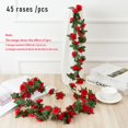 thumbnail image 3 of 1 pieza de flores artificiales de alta calidad, rosas de vid, decoración de boda DIY, flores falsas, decoración de la habitación del hogar, guirnalda colgante de pared, plantas, 3 of 5