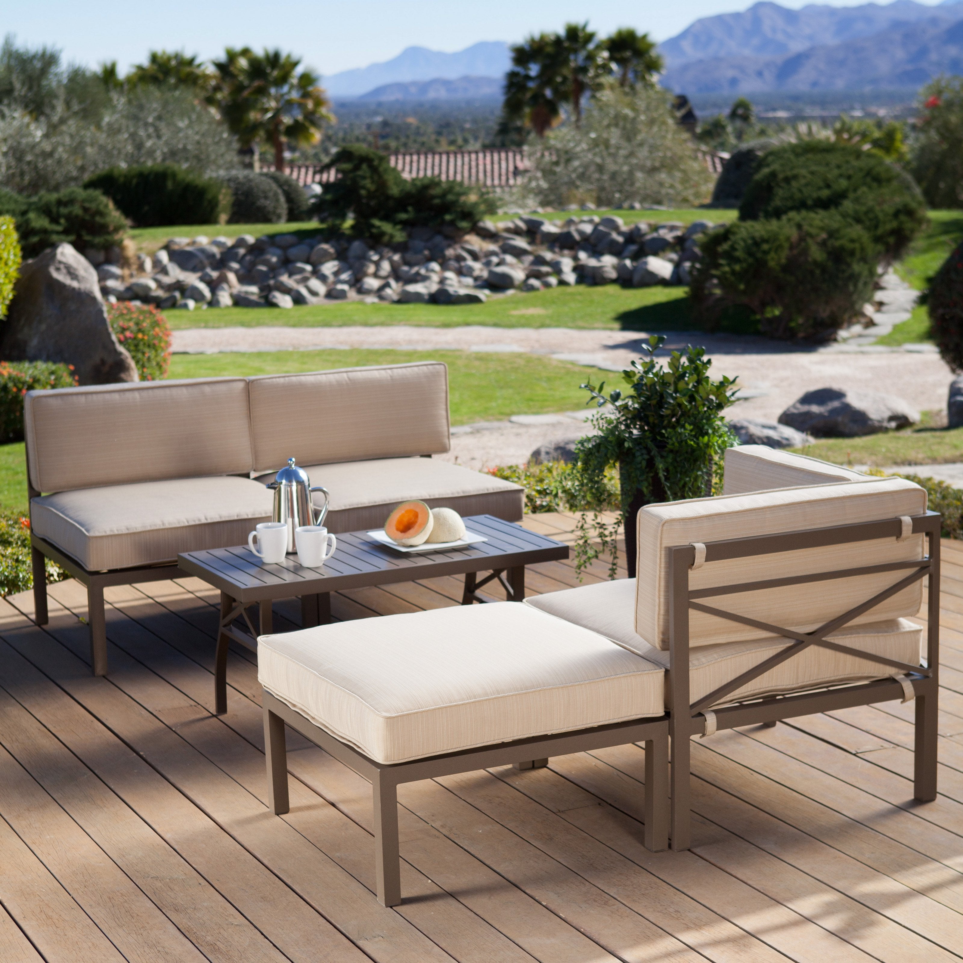 C Coast Bellagio 5 Piece Aluminum Sectional Sofa Set Com