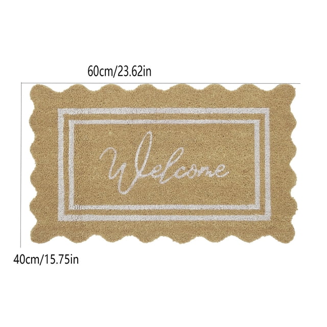 Natural Fiber Coir Doormat with Scraper Texture for Outdoor Entryway 1-Piece