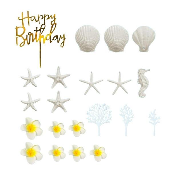 21 adornos para tartas de flores con diseño de , multiusos, flores de plumeria decorativas y artificiales para shower.