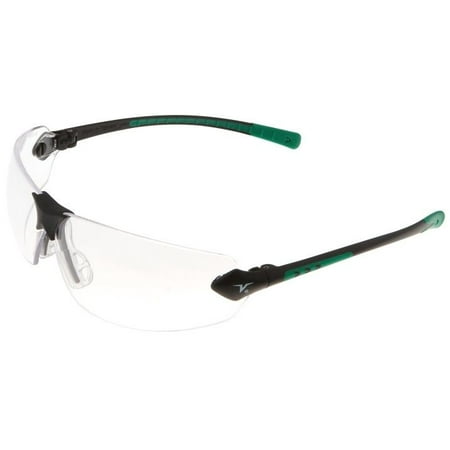 Encon Veratti 429 Safety Glasses Green Temple Accent Clear Anti-Fog