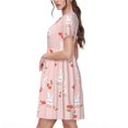 thumbnail image 2 of Easygdp Rabbit And Cherry para Vestido Transpirable de Mujer, Vestido Suelto de Manga Corta con Pliegues y Bolsillos para el Verano, 2 of 6