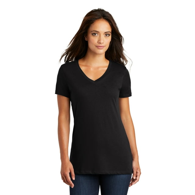 District® - Camiseta con cuello en V Perfect Weight® para mujer. DM1170L Distrito DM1170L