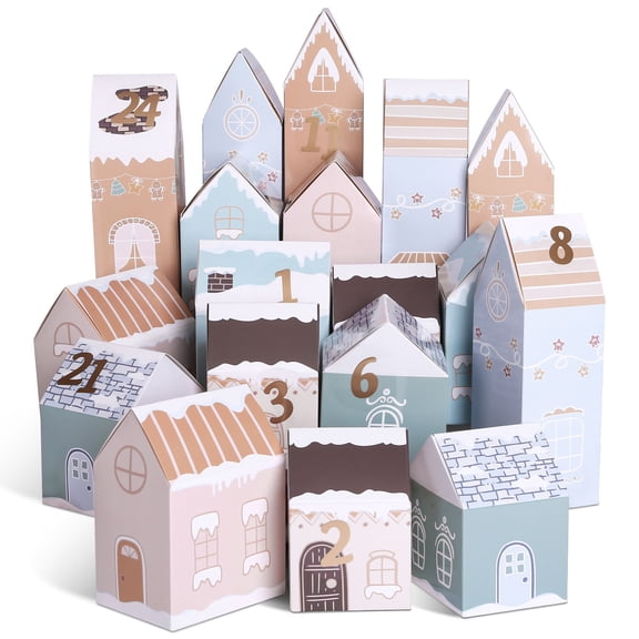 Naler 24 Empty Advent Calendar Boxes to Fill, Fillable Christmas Advent Calendar for for Crafting, Christmas Decoration