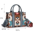 thumbnail image 6 of Montana West Women's Wrangler Purse - Stylish Western Aztec Tote Bag with Guitar Strap Boho Chic Design for Every Occasion, Jean, 6 of 7