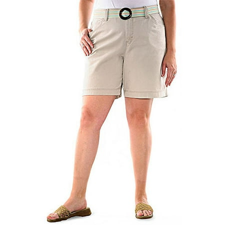 Riders Women's Plus-Size Belted Walking Shorts