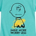 thumbnail image 3 of Peanuts - Smile More Worry Less - Youth Girls Short Sleeve Tee, 3 of 6