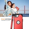 thumbnail image 3 of Mantto Compatible with iPhone 16e Case, 3 Layer Hybrid Hard PC Soft Silicone Heavy Duty Shockproof Bumper Protective Phone Case Cover for iPhone 16e, Red, 3 of 7