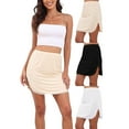 thumbnail image 6 of Women's Half Slips Underskirt for Under Dresses Solid Color Lace Trim Satin Underskirt Inner Lining Short Mini Skirt, 6 of 6
