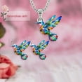 thumbnail image 6 of Vibrant Hummingbird Necklace and Earrings Handmade Jewelry Set Trendy Women's Accessories Gift for Mother Daughter, 6 of 8