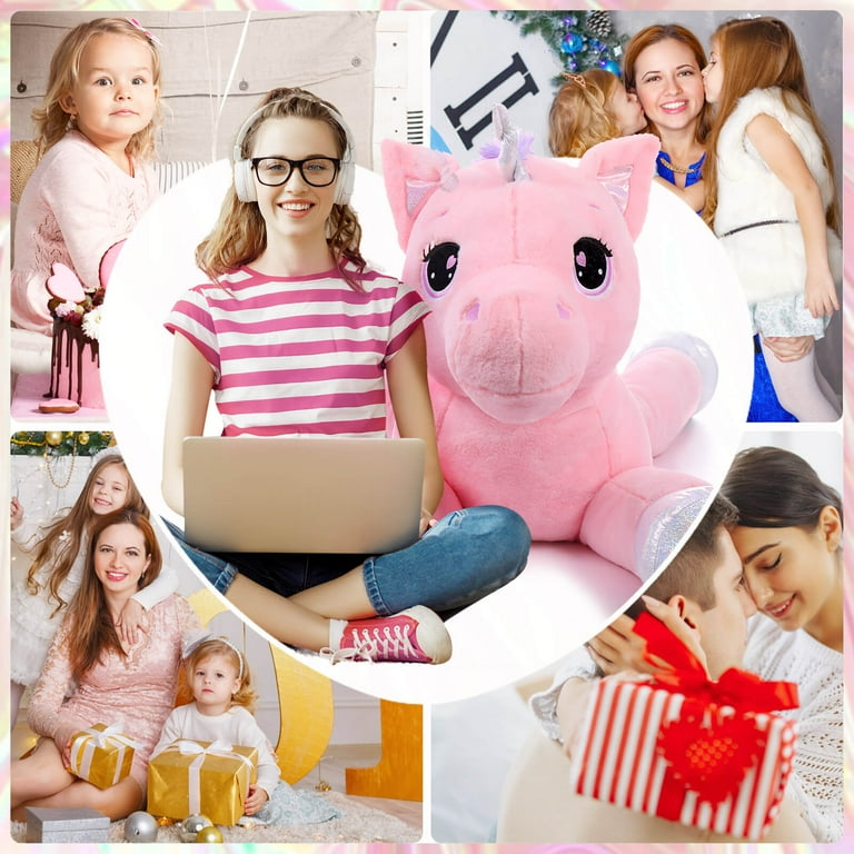 Sofipal Big Unicorn Teddy Bear 60 120CM Kawaii Giant Colorful