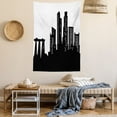 thumbnail image 2 of Singapore Tapestry, Silhouette of the Buildings in Monochrome Style Busy Urban Vibes, Wall Hanging for Bedroom Living Room Dorm Decor, 60W X 80L Inches, Charcoal Grey and White, by Ambesonne, 2 of 5