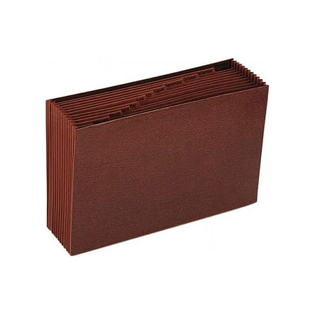 Smead 70490 Jan-Dec Open Expanding File, 12 Pocket, Legal, Leather-Like Redrope
