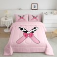 thumbnail image 2 of Erosebridal Personalized Alphabet X Bedding Twin Comforter Set,Kawaii Initial Down Comforter,Lightweight Reversible Bedding Sets Twin with Comforter,Teenager Bedroom Decor,3pcs, 2 of 8