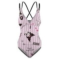 thumbnail image 5 of Kuromi And My Melody Women's One Piece Swimsuit Tummy Control V Neck Bathing Suits, 5 of 7
