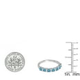 thumbnail image 3 of Dazzlingrock Collection Round Blue Topaz & White Diamond Bridal Anniversary Wedding Band for Women (0.12 ctw, Color I-J, Clarity I1-I2) in 18K White Gold, Size 9, 3 of 4