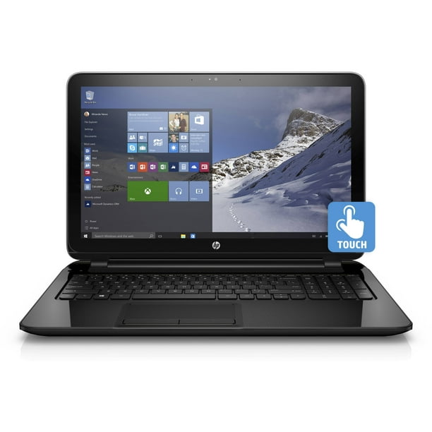 HP Black 15.6" 15f211wm Laptop PC with Intel Celeron N2840 Processor, 4GB Memory, touch screen