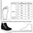 thumbnail image 4 of HOMEHOT Girls Sneakers Girls Fashion Wedge Sneaker Shoes Little Big Kid High Top Shoes with Side Zipper Black Size 2 Big Kid, 4 of 8
