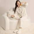 thumbnail image 4 of Fleece Pajama Pants Women Long Sleeve Zip Up Jackets Pants Set Loungewear Sets Woman Womens Pjs Sets Winter, 4 of 8