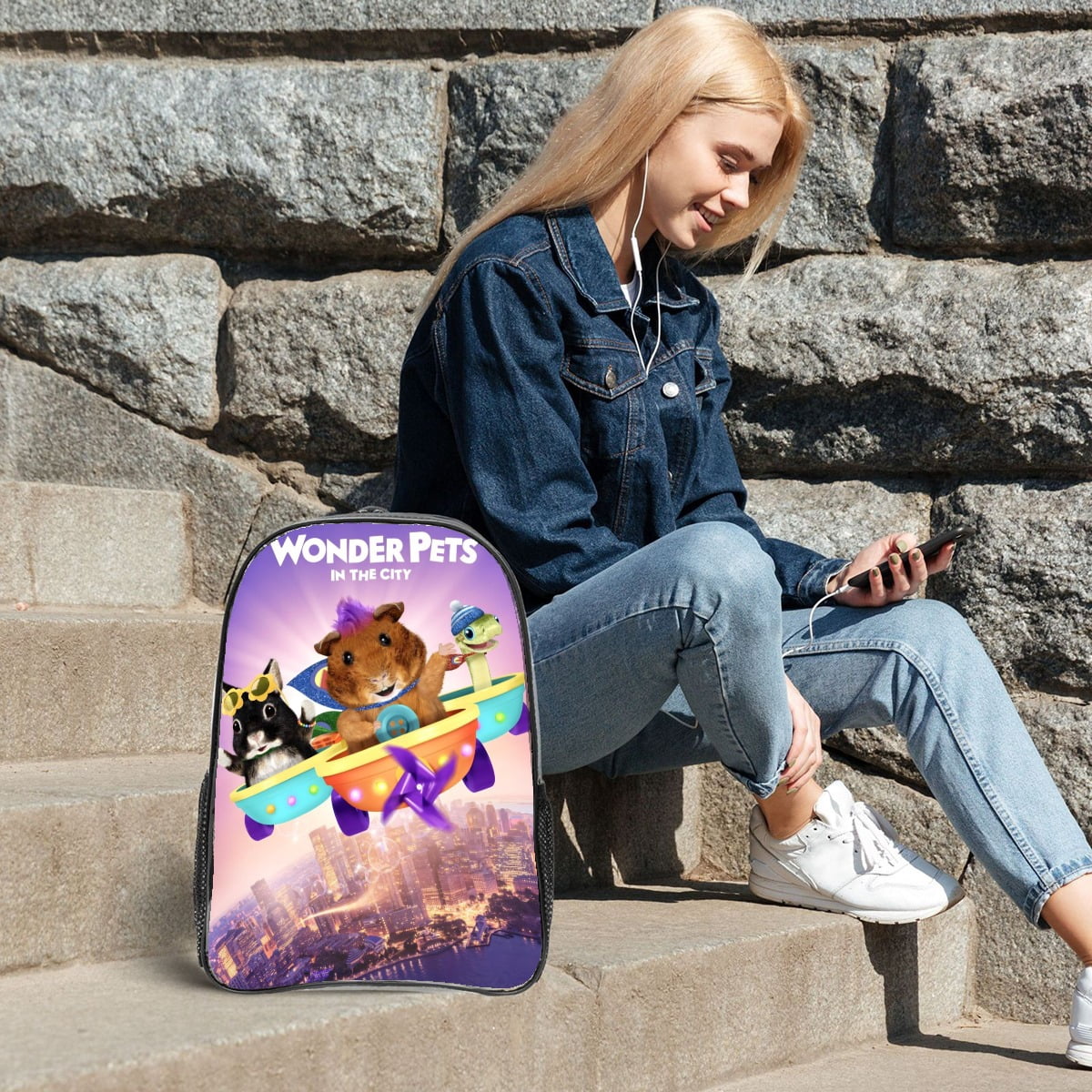 The Wonder Pets!-theme Clear Backpack Heavy Duty Transparent Bag See Through Bookbag for Work, Sport, College, Travel12.2“X16.9"(31X43cm)