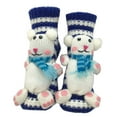 thumbnail image 2 of CYBIBO 3D Knit Animal Socks, Cute Animal-Themed Soft Handmade Crochet Socks for Women Men, Warm Cotton Cozy Warm Floor Socks for Winter Indoor, Funny Gift Socks, Blue Polar Bear, 2 of 5