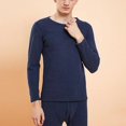 thumbnail image 2 of DHFJKG Mens Thermal Underwear Set Thick Fuzzy Lining Long Johns Base Layer 2 Piece Set Solid Color Slim Fit Top Bottom Autumn Winter Clothes Cozy Homewear, 2 of 5
