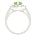 thumbnail image 4 of Clara Pucci 14K White/Rose Gold 2.48ct Green Halo Ring for Women, 4 of 7