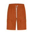 thumbnail image 2 of EOYWHK Workout Shorts for Men Breathable Relaxed Fit Multi Pocket Men Gym Shorts Soft Lightweight Breathable Comfort Shorts for Men Orange, Size M, 2 of 3