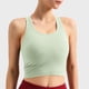 thumbnail image 5 of Tops Verdes Oscuros para las Mujeres Alta Elasticidad Nervadura sin Costuras Top Deportivo con Acolchado, Tops de Punto Blanco para las Mujeres, 5 of 9