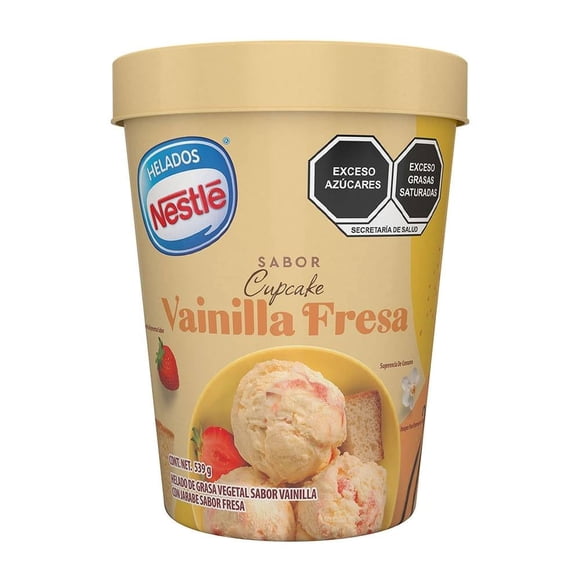 Helado Nestlé cupcake vainilla y fresa 539 g
