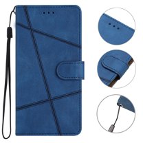 for Samsung Galaxy A14 5G Wallet Case, Pattern Premium PU Leather Wallet Flip Protective Phone Case Cover with Card Slots and Stand with Wrist Strap for Samsung Galaxy A14 5G, Blue