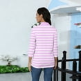 thumbnail image 4 of Mock Neck Tops for Women Loose Fitting 3/4 Sleeve Shirt Cozy Casual Fitted Basic Tees Lightweight Comfy Pullover Pink XL, 4 of 7