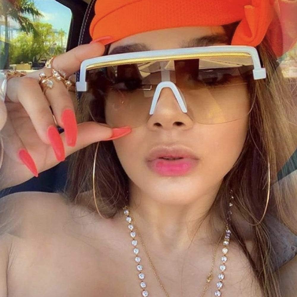 Rimless Sunglasses Women Men Retro Design Flat Top Rectangle  display picture 2