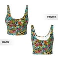 thumbnail image 6 of Goofa Color Summer Printed Sports Bras for Women, High Impact Running Bra Workout Crop Tank Tops Longline Sports Bra Push up-X-Large, 6 of 9