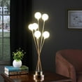 thumbnail image 4 of 27.5" In 6-Light Acrylic Globe Aluminun Led Chrysanthe Yellow Metal Table Lamp, 4 of 6