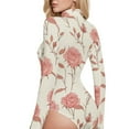thumbnail image 4 of joogoo Beautiful Roses Flowers-i3 Women's Mock Turtle Neck Long Sleeve Bodysuit S, 4 of 8
