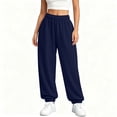 thumbnail image 6 of Sweatpants for Women Elastic Waist Sweatpants Fall Fashion Casual Comfortable Solid Pocket Full Length Pants Athletic Joggers with Pockets, 6 of 9