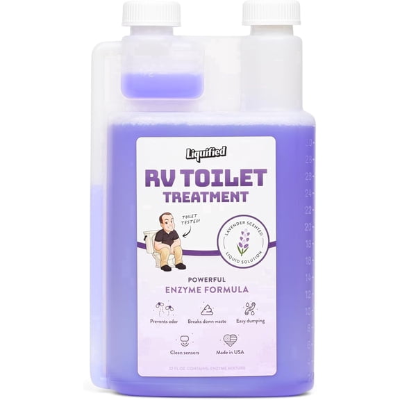 Liquified RV Toilet Treatment, Black Holding Tank Digester and Deodorizer, Lavender Scent, 32 fl oz
