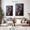 thumbnail image 4 of Elephant Stock Lady Purple Peony Wall Art - Vertical Canvas Wall Art - Living Room Wall Decor - Floral And Botanical Canvas - Gray And Purple Decor - 24" x 36", 4 of 8