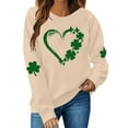 thumbnail image 1 of Besolor Chandail en Molleton pour Femmes St Patricks Day Trèfle Imprimé Manches Longues Pull Décontracté Col Rond Graphique, 1 of 5