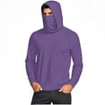 thumbnail image 6 of Aboser Muscle Sun Shirts for Men Long Sleeve Raglans Hoodies Active Outdoor Hiking Golf Shirt SPF UV Protection Hoodie Plus Size Athletic Workout Tops Purple L, 6 of 9