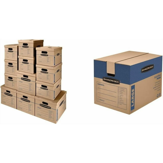 SmoothMove Classic Moving Kit Boxes TapeAssembly Easy Carry Handles Small Medium ()