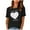 Black, variant on IROINNID Womens Loose Blouse Print Round-Neck Short Sleeve T-Shirt Printing Tops